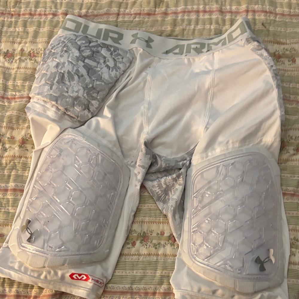 Under Armour Men's White Padded Football Shorts